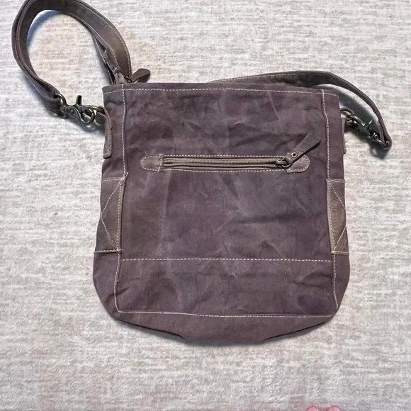 Myra Bag Crossbody Purse Cowhide & Canvas Boho Western‎ Style - Picture 5 of 6
